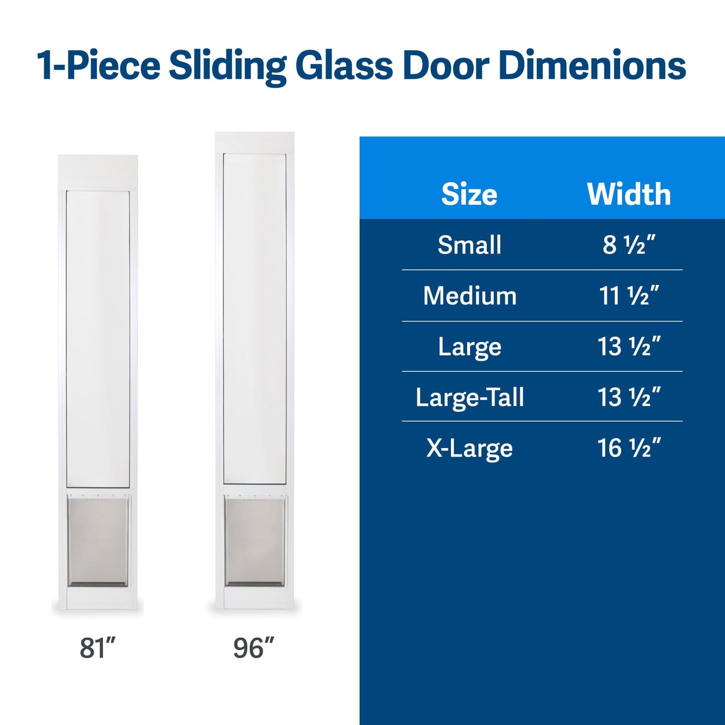Sliding Glass Pet Door, 1 Piece - 81 in