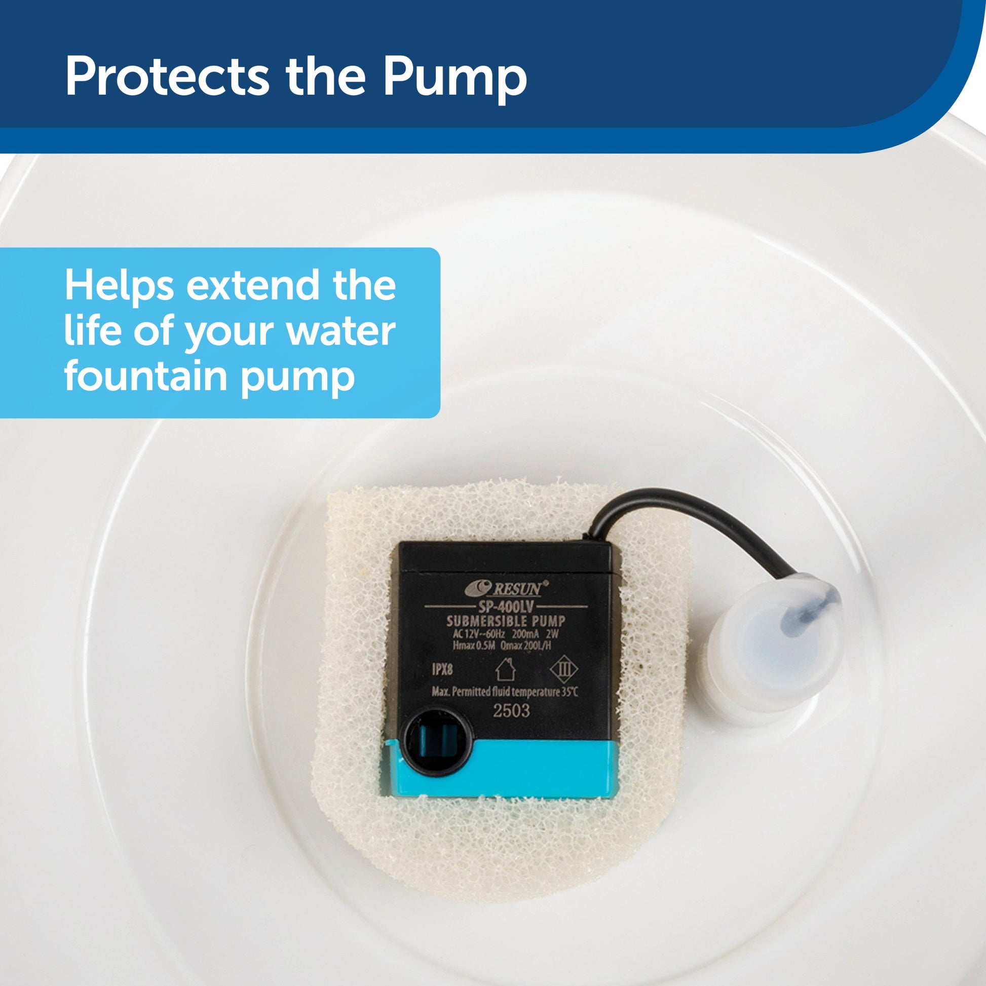 Protects the pump