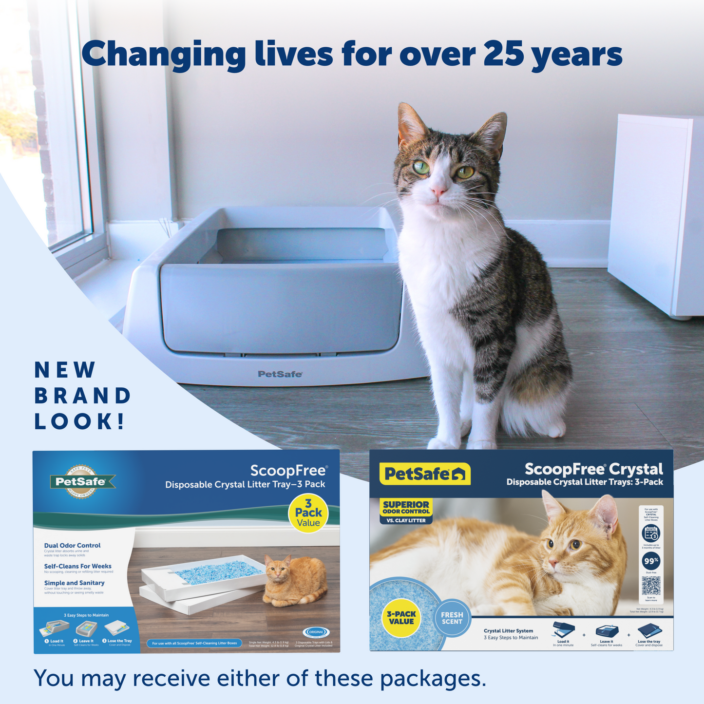 Disposable Litter Tray - ScoopFree® Fresh Crystal 3-Pack