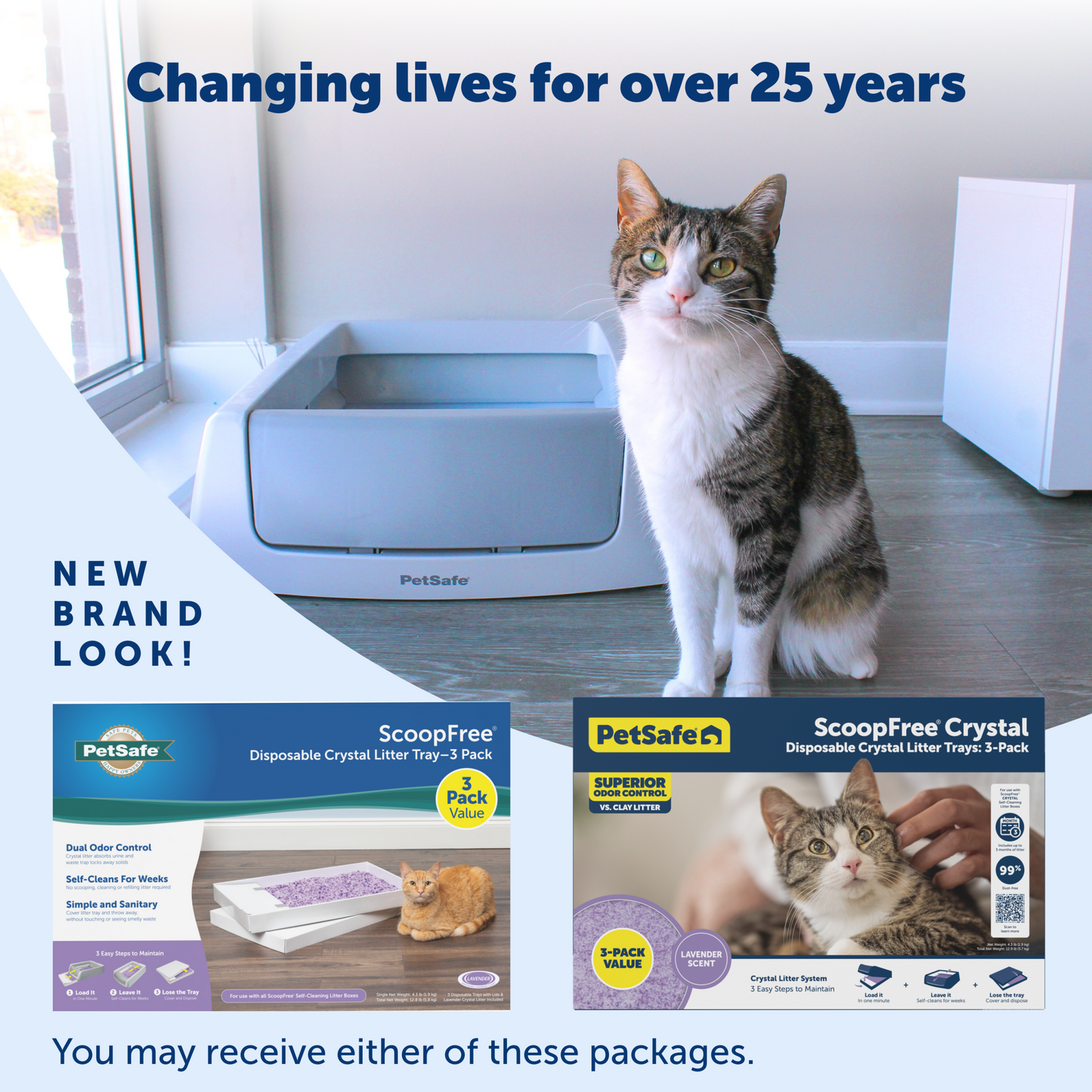 Disposable Litter Tray - ScoopFree® Lavender Crystal 3-Pack