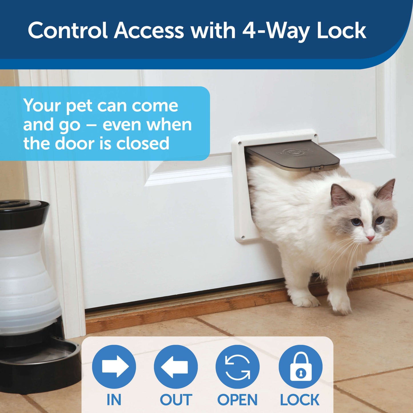 4-Way Interior Locking Cat Door