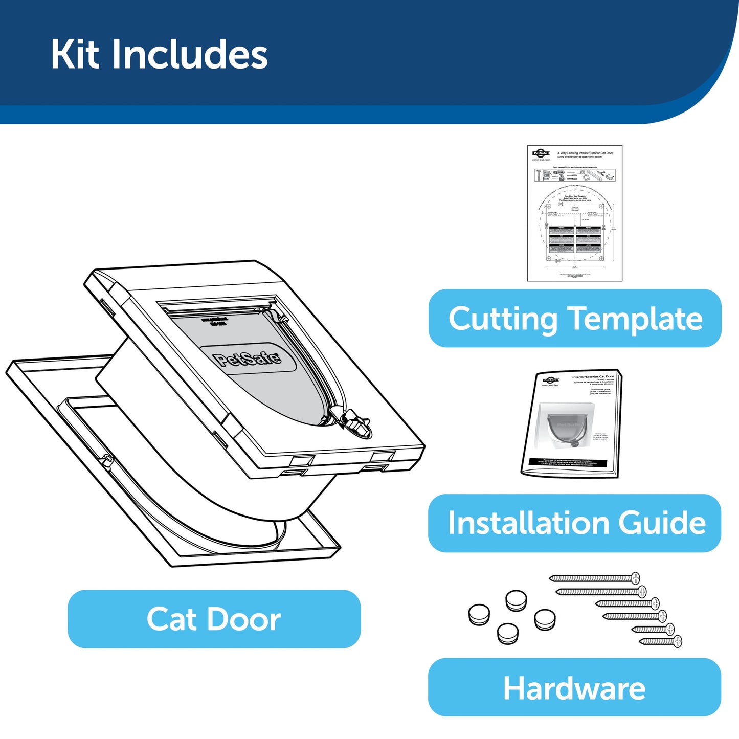 4-Way Locking Cat Flap