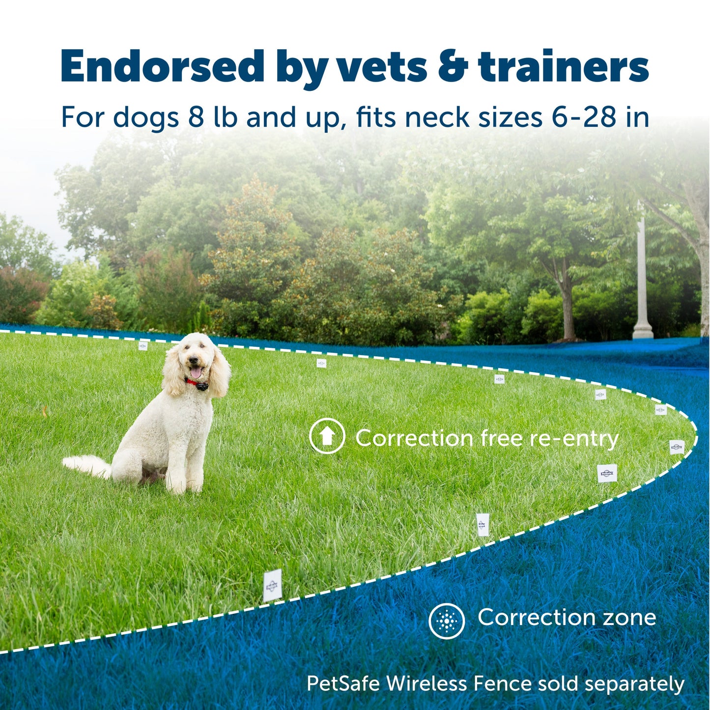 endorsed by vets and trainers proprietary circular boundary gives unmatched accuracy no digging or wire to bury dog enjoying their yard