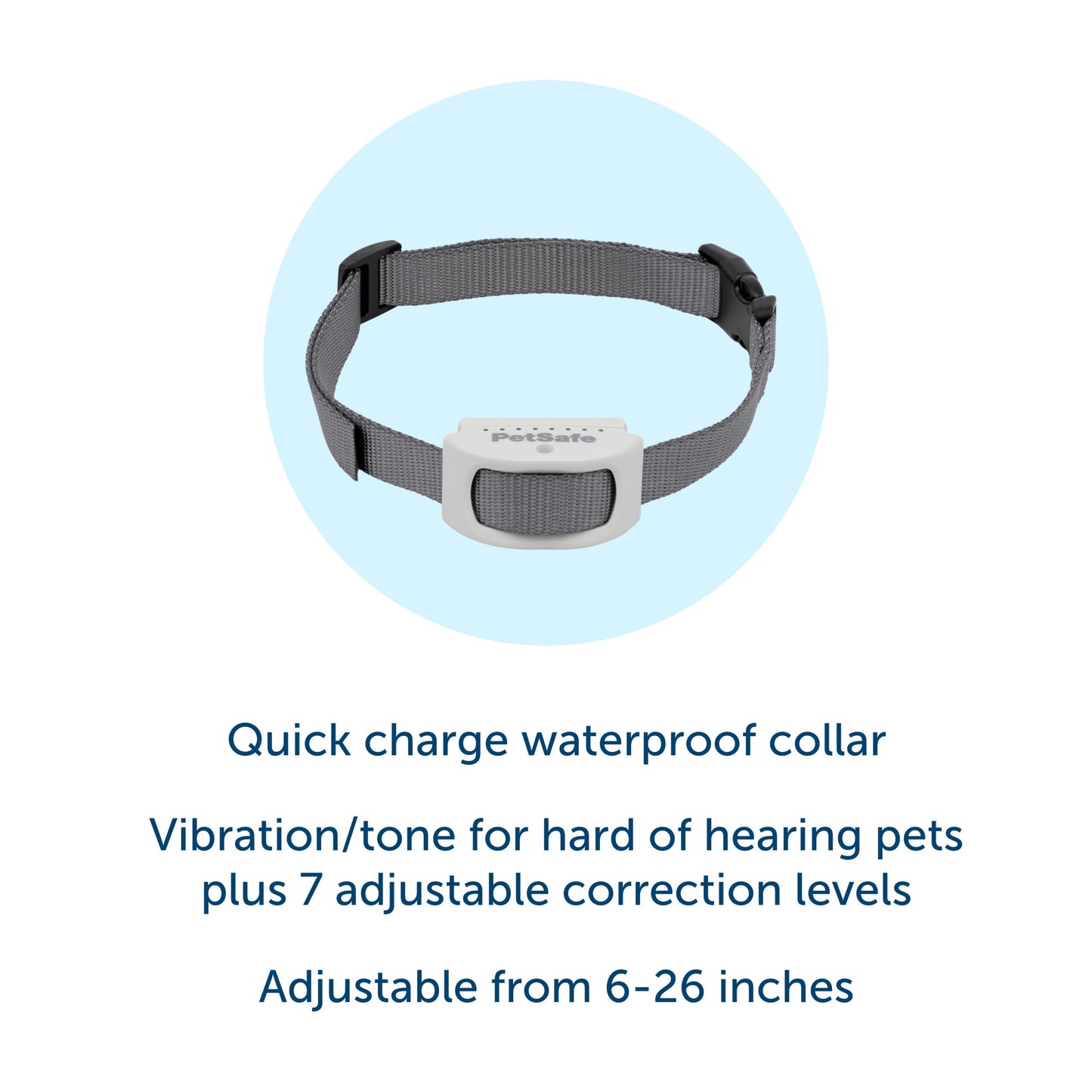 quick charge waterproof collar with vibration and tone for hard of hearing pets plus seven adjustable correction levels