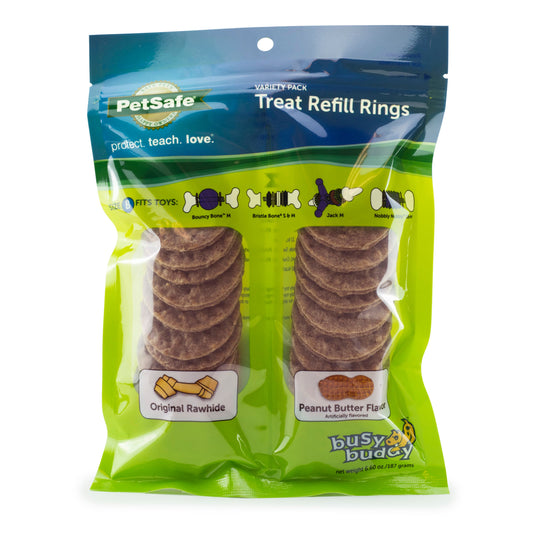 Busy Buddy® Rawhide Treat Rings, Variety Pack, 24 Count