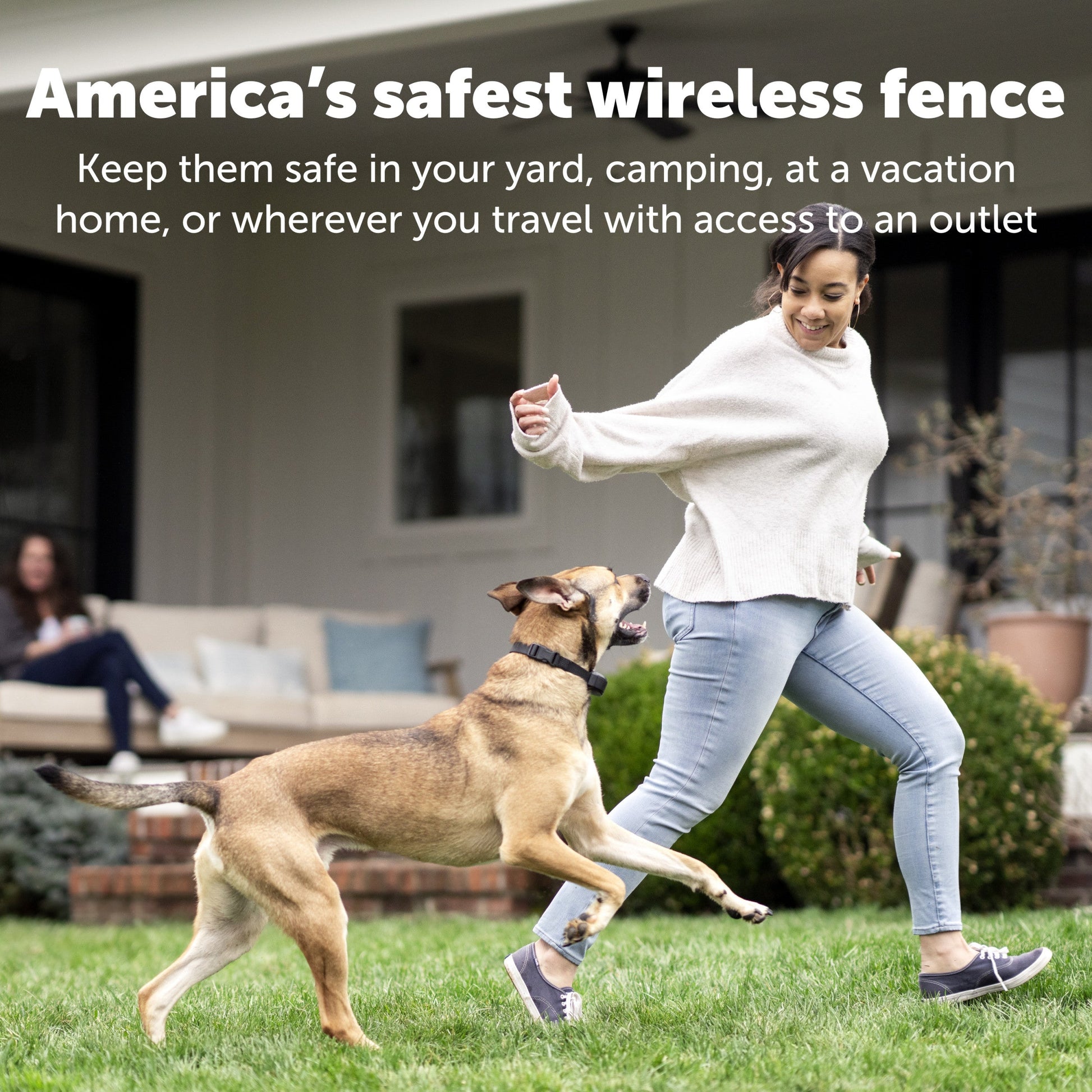 Americas safest wireless fence keep them safe in your yard camping at a vacation home or wherever you travel