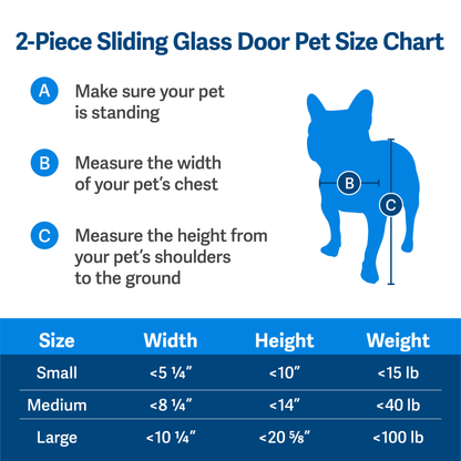 Sliding Glass Pet Door, 2 Piece