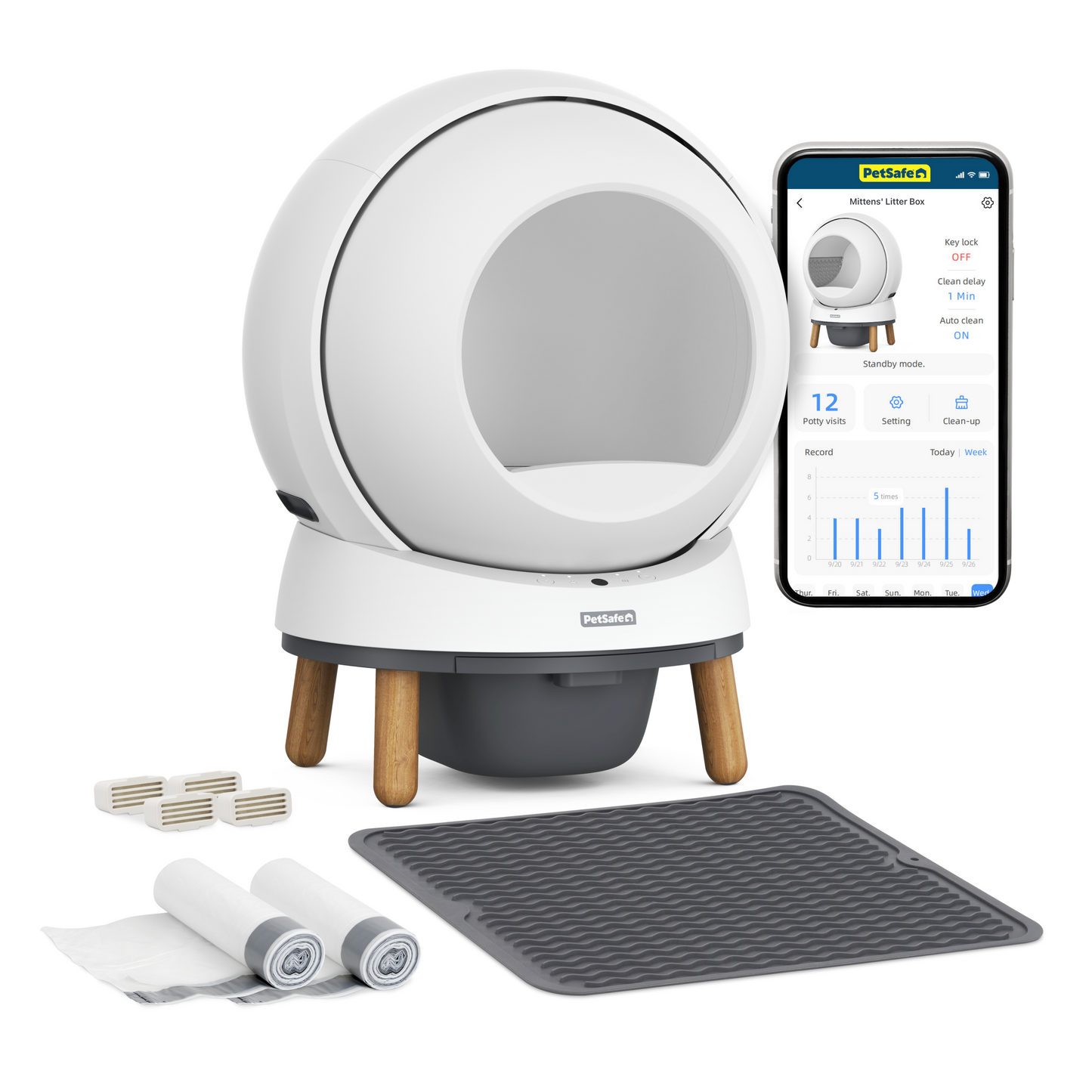 Smart Cat Litter Box Bundle - ScoopFree® SmartSpin™