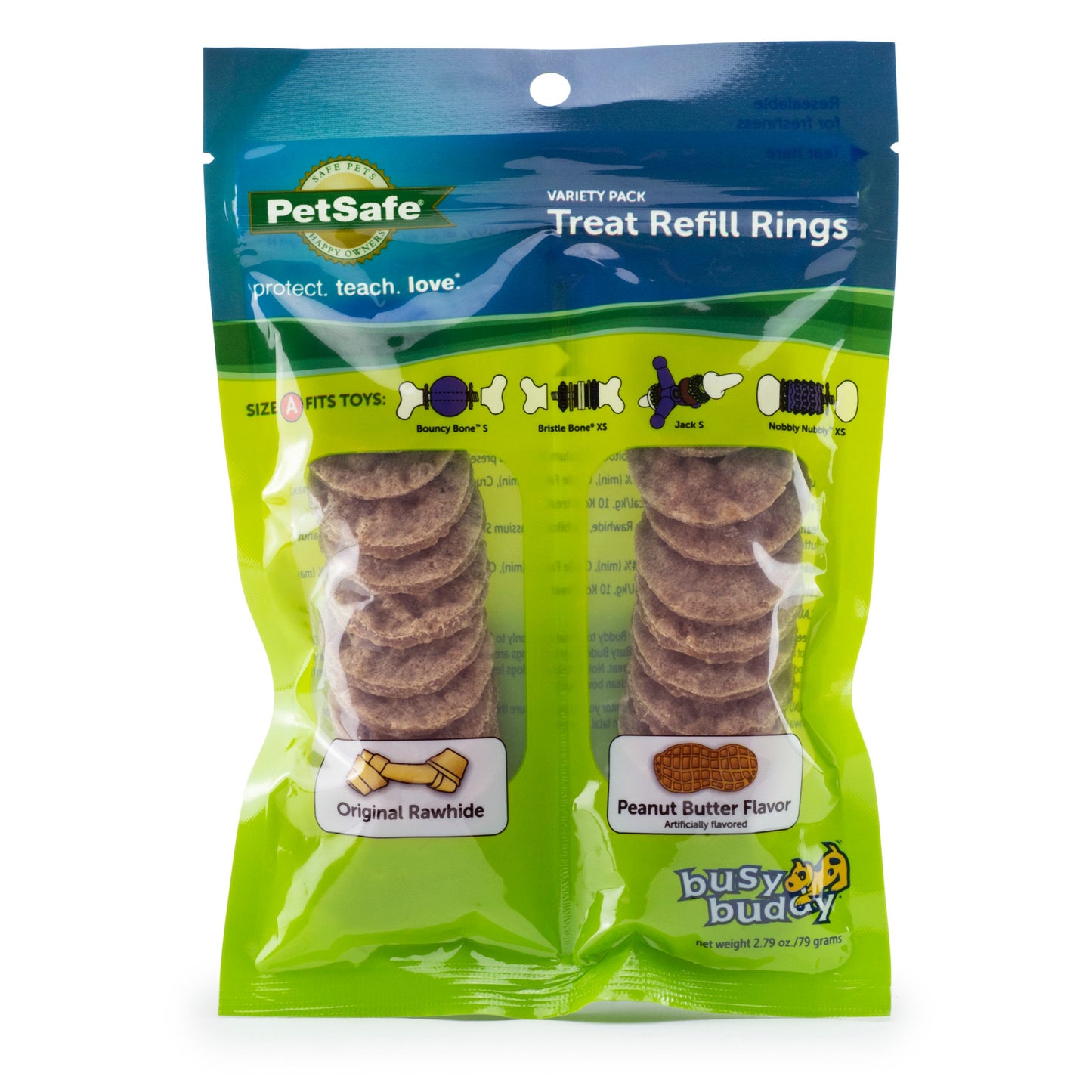 Busy Buddy® Rawhide Treat Rings, Variety Pack, 24 Count
