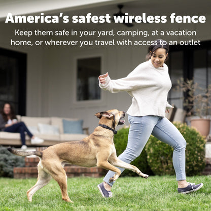 Americas safest wireless fence keep them safe in your yard camping at a vacation home or wherever you travel